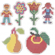 Steckplatte, Blumen, Mädchen, Junge, Apfel und Birne, Größe 8,5x14-14x16 cm, medium, 6 Stk/ 1 Pck