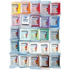 Cernit, Inhalt kann variieren , Sortierte Farben, 25x56 g/ 1 Pck