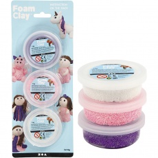 Foam Clay® , Glitter,Metallic, Pink, Flieder, Weiß, 3x14 g/ 1 Pck