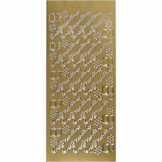 Sticker, Blatt 10x23 cm, Gold, 1 Bl.