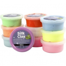 Silk Clay®, Basic 2, Sortierte Farben, 10x40 g/ 1 Pck