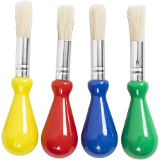 Ballon-Pinsel, L 11,5 cm, B 11 mm, D 13 mm, rund, 4 Stk/ 1 Pck
