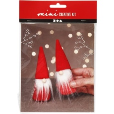 Mini Kreativ Set, Weihnachtswichtel, H 12 cm, Rot, 1 Pck