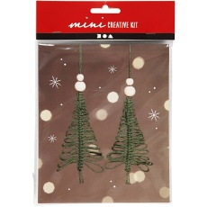 Mini Kreativ Set, Weihnachtsbaum aus Macramé, H 11 cm, 1 Pck
