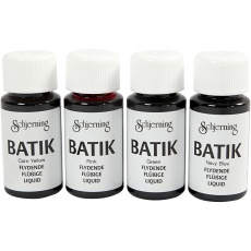 Batikfarbe, Marineblau, Grün, Pink, Korngelb, 4x50 ml/ 1 Pck