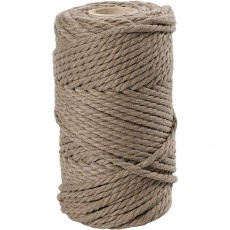 Macramé-Kordel, L 55 M, D 4 mm, Hellbraun, 330 g/ 1 Rolle