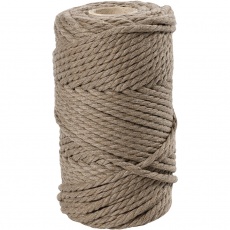 Macramé-Kordel, L 55 m, D 4 mm, Hellbraun, 330 g/ 1 Rolle