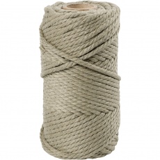 Macramé-Kordel, L 55 M, D 4 mm, Moosgrün, 330 g/ 1 Rolle