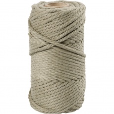 Macramé-Kordel, L 55 m, D 4 mm, Moosgrün, 330 g/ 1 Rolle