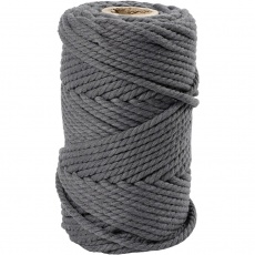 Macramé-Kordel, L 55 M, D 4 mm, Grau, 330 g/ 1 Rolle