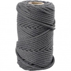 Macramé-Kordel, L 55 m, D 4 mm, Grau, 330 g/ 1 Rolle