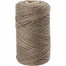 Macramé-Kordel, L 198 M, D 2 mm, Hellbraun, 330 g/ 1 Rolle