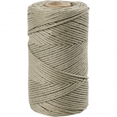 Macramé-Kordel, L 198 M, D 2 mm, Moosgrün, 330 g/ 1 Rolle