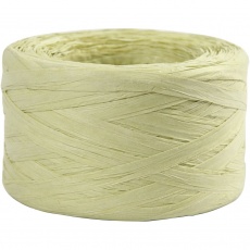 Papierbast (Raffia), B 7-8 mm, Hellgrün, 100 m/ 1 Rolle