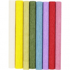Krepppapier, Blatt 25x60 cm, Kreppanteil: 180%, 105 g, Standard-Farben, 8 Bl./ 1 Pck