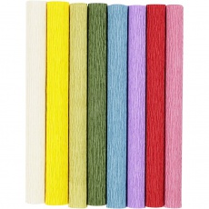 Krepppapier, 25x60 cm, Kreppanteil: 180%, 105 g, Standard-Farben, 8 Bl./ 1 Pck