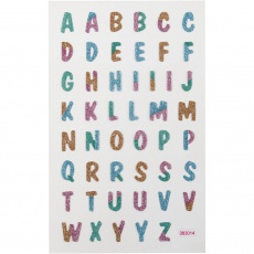 Glitzer-Sticker, Buchstaben, Blatt 10x16 cm, 1 Bl.