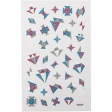 Glitzer-Sticker, Diamanten, Blatt 10x16 cm, 1 Bl.