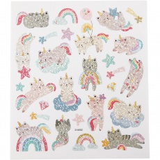 Sticker, Einhorn-Kätzchen, Blatt 15x16,5 cm, 1 Bl.