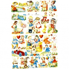 Vintage-Glanzbilder, KInder, Blatt 16,5x23,5 cm, 2 Bl./ 1 Pck