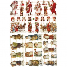 Vintage-Glanzbilder, Nikolaus, Blatt 16,5x23,5 cm, 2 Bl./ 1 Pck