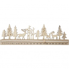 Adventkalender mit Datumszahlen, H 12 cm, L 40 cm, B 3,6 cm, 1 Stk