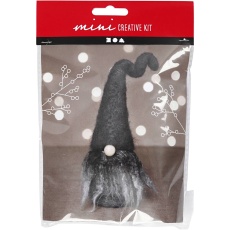 Mini Kreativ Set, Weihnachtswichtel, H 13 cm, Grau Melange, 1 Pck