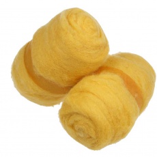 Wolle Kardiert, Gelb, 2x100 g/ 1 Bündl.