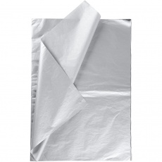 Seidenpapier, Blatt 50x70 cm, 17 g, Silber, 6 Bl./ 1 Pck