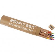 edu Green Jumbo-Buntstifte, Mine 5 mm, Sortierte Farben, 13 Stk/ 1 Pck