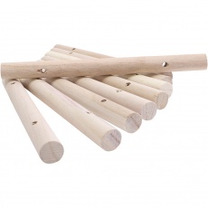 Holzstangen für Untersetzer, D 14-15 mm, Größe 18 cm, Lochgröße 4 mm, 108 Stk/ 1 Pck