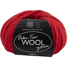 Wolle, L 50 m, Rot, 50 g/ 1 Knäuel