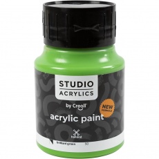 Creall Studio Acrylfarbe, Halbdeckend, brilliant green (50), 500 ml/ 1 Fl.