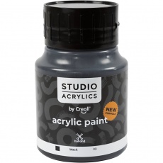 Creall Studio Acrylfarbe, Deckend, black (99), 500 ml/ 1 Fl.