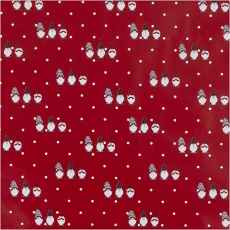 Geschenkpapier, Skandinavischer Weihnachtszwerg, B 50 cm, 80 g, Rot, 100 m/ 1 Rolle