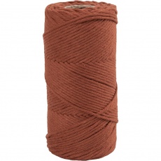 Macramé-Kordel, L 198 m, D 2 mm, Orange gebrannt, 330 g/ 1 Rolle