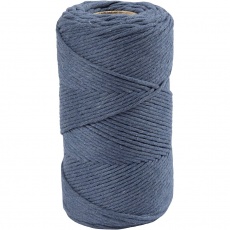 Macramé-Kordel, L 198 M, D 2 mm, Blau, 330 g/ 1 Rolle