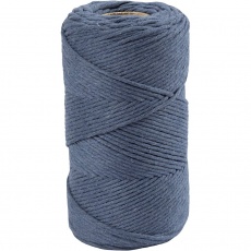 Macramé-Kordel, L 198 m, D 2 mm, Blau, 330 g/ 1 Rolle