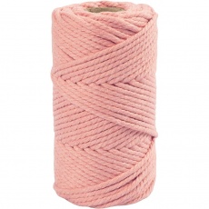 Macramé-Kordel, L 55 m, D 4 mm, Rosa, 330 g/ 1 Rolle