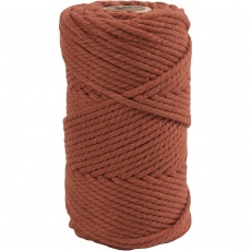 Macramé-Kordel, L 55 m, D 4 mm, Orange gebrannt, 330 g/ 1 Rolle