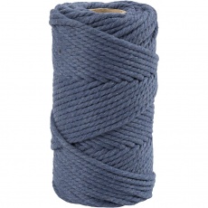 Macramé-Kordel, L 55 M, D 4 mm, Blau, 330 g/ 1 Rolle