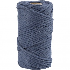 Macramé-Kordel, L 55 m, D 4 mm, Blau, 330 g/ 1 Rolle