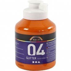 Glitter-Acrylfarbe, Orange, 500 ml/ 1 Fl.