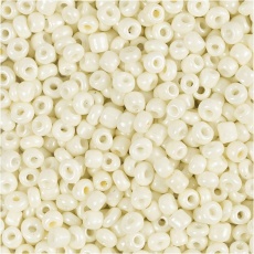 Rocailleperlen, D 3 mm, Größe 8/0, Lochgröße 0,6-1,0 mm, Perlmutt, 25 g/ 1 Pck