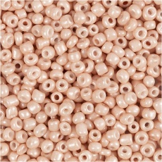 Rocailleperlen, D 3 mm, Größe 8/0, Lochgröße 0,6-1,0 mm, Staubrosé, 25 g/ 1 Pck