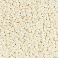 Rocailleperlen, D 1,7 mm, Größe 15/0, Lochgröße 0,5-0,8 mm, Perlmutt, 25 g/ 1 Pck