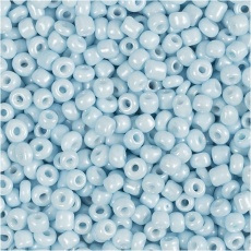 Rocailleperlen, D 3 mm, Größe 8/0, Lochgröße 0,6-1,0 mm, Hellblau, 25 g/ 1 Pck
