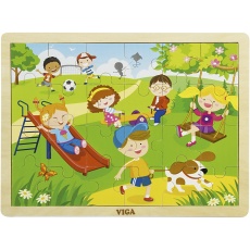 VIGA Holzpuzzle Jahreszeiten, Frühjahr, Größe 30x22,5 cm, 1 Stk, 24 Stücke