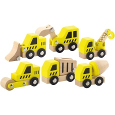 VIGA Mini-Autos, Bagger und Baufahrzeuge, Größe 7-9 cm, 6 Teile/ 1 Set