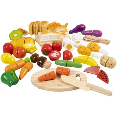 VIGA zerlegbares Lebensmittel-Spielset aus Holz, 45 Teile/ 1 Set